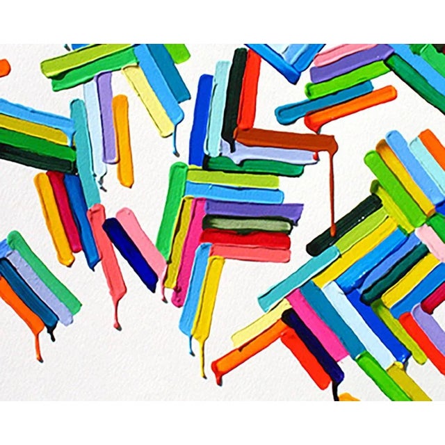 Abstract Contemporary Abstract Acrylic on Montval Paper Painting "Cracked Up" by Martina Nehrling For Sale - Image 3 of 4