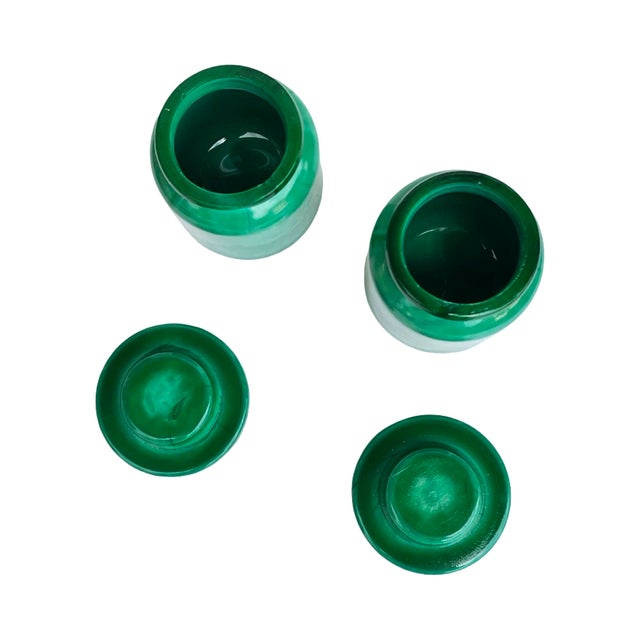 Malachite Glass Containers – Czechoslovakia, 1970s For Sale - Image 6 of 10