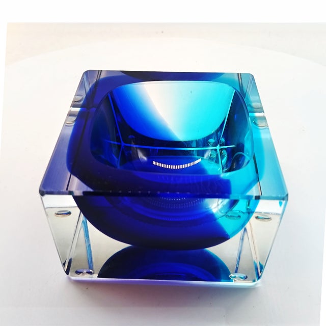 1970s Vintage Square Ashtray in Murano Glass by Flavio Poli for Seguso, 1970s For Sale - Image 5 of 11