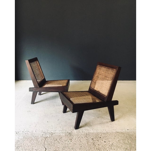 Wood Low Modernist Folding Chairs by Pierre Jeanneret for Chandigarh, India, 1960s, Set of 2 For Sale - Image 7 of 18