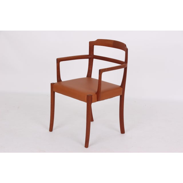 Armchair in Mahogany and Leather by Ole Wanscher for A. J. Iversen, Denmark, 1930s For Sale - Image 3 of 11