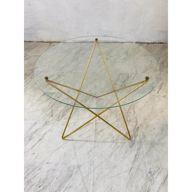 Glass Star Shaped Gold and Glass Side Table For Sale - Image 7 of 8