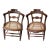 Antique 1800s Wood Chairs Pair Carved Back Recaned Seats Refinished For Sale