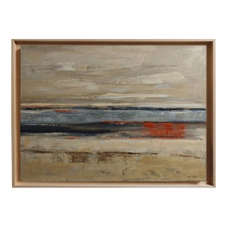 Between Horizons Is an Original Contemporary Abstract Landscape Painted in Oil on Canvas by French Artist Sophie Dumont. For Sale