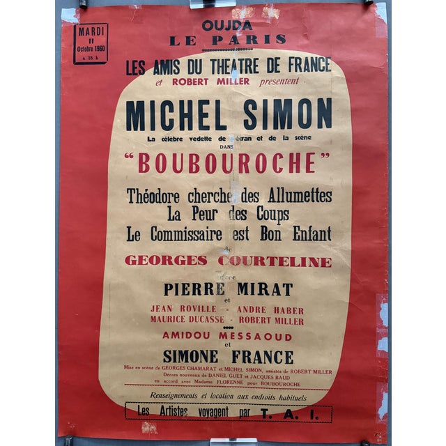 Friends of the Theatre of France Boubouroche Poster from Michel Simon, 1960 For Sale - Image 7 of 7