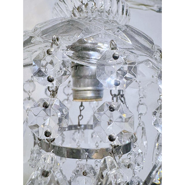 1960s Vintage Layered Chandelier With Cut Glass Dish For Sale - Image 5 of 7
