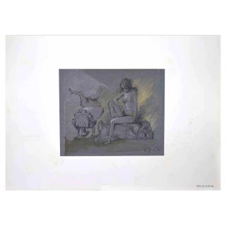 Leo Guida, Loneliness, Ink & Watercolor, 1972 For Sale