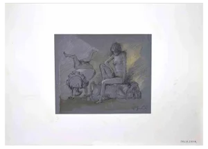 Leo Guida, Loneliness, Ink & Watercolor, 1972