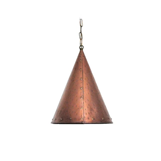 Copper Cone Shaped Handmade Copper Pendant, 1970s For Sale - Image 8 of 8