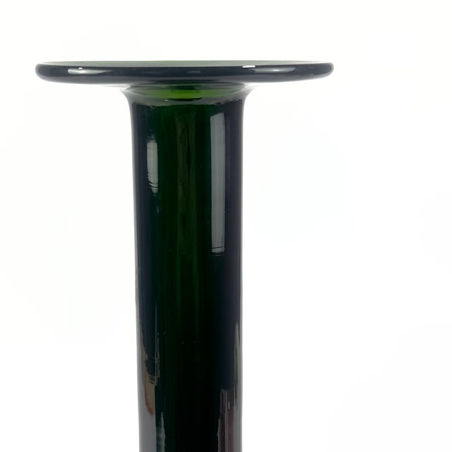 Glass Striking Mid-Century Modern Green Bottle Vase by Otto Brauer for Holmegaard, Circa 1960s For Sale - Image 7 of 9