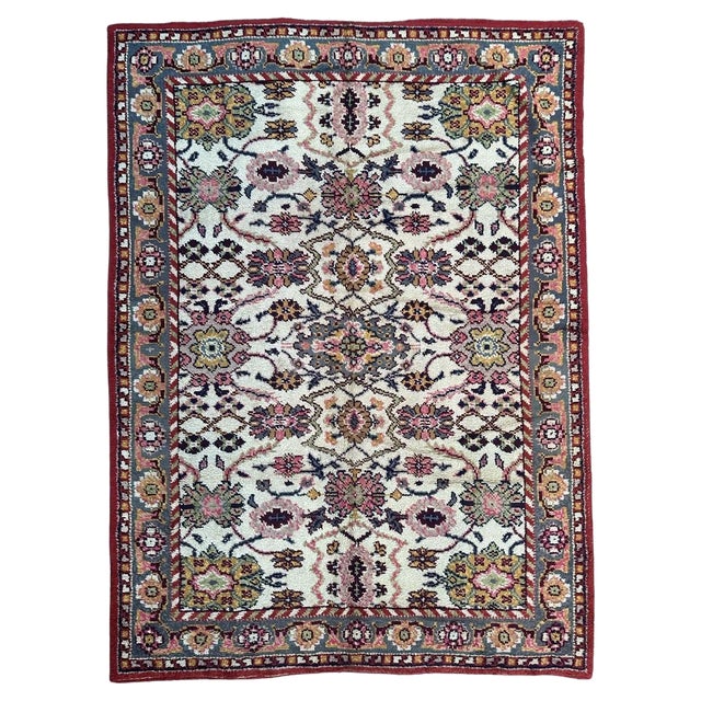 Large Antique Spanish Oushak Rug, 1920s For Sale