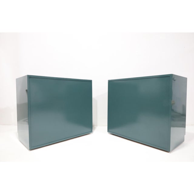 Pair of Robsjohn-Gibbings for Widdicomb Chests Newly Lacquered in Deep Green For Sale - Image 10 of 11