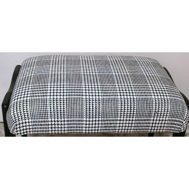 1950s Art Deco Italian Bench Wood and Fabric Dedar Prince of Wales For Sale - Image 6 of 12