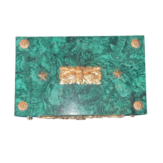Malachite Gilt Bronze Decorative Box, Early 20th Century. For Sale - Image 4 of 8