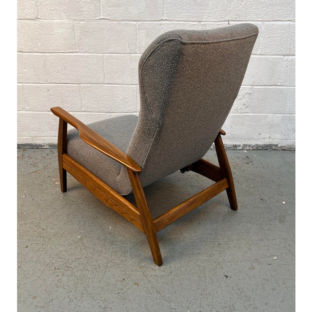 Mid-Century Scandinavian Style Walnut Reclining Lounge Chair For Sale - Image 10 of 12