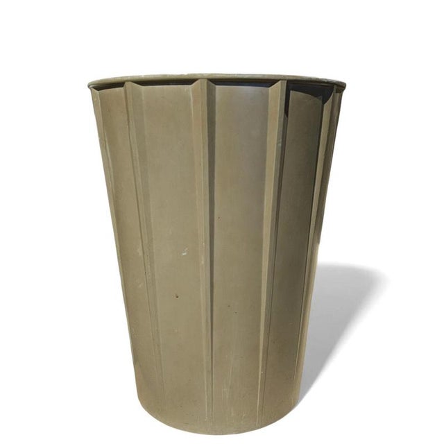 Early plastic / waste paper basket / denmark/ 1940s / p. Jeppesen / the logo features a stylized figure, possibly a pixie...