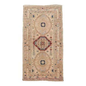Mid 20th Century Vintage Washed Out Caucasian Rug