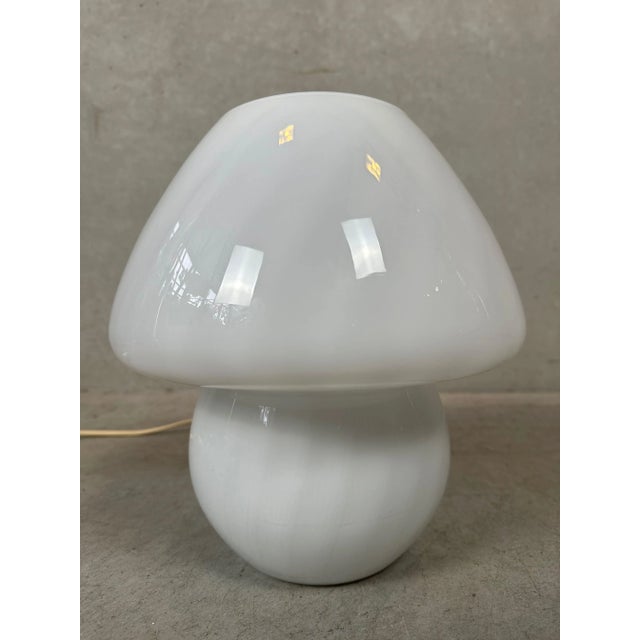 Glass Vintage Swirl Glass Mushroom Lamp, 1980s For Sale - Image 7 of 7
