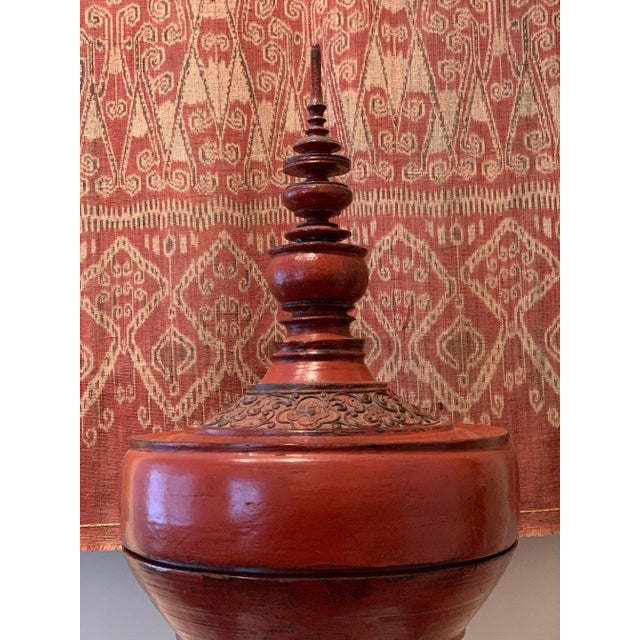 A Southeast Asian lacquer vessel of iconic form from Burma or Northern Thailand, circa turn of the 20th century. This...