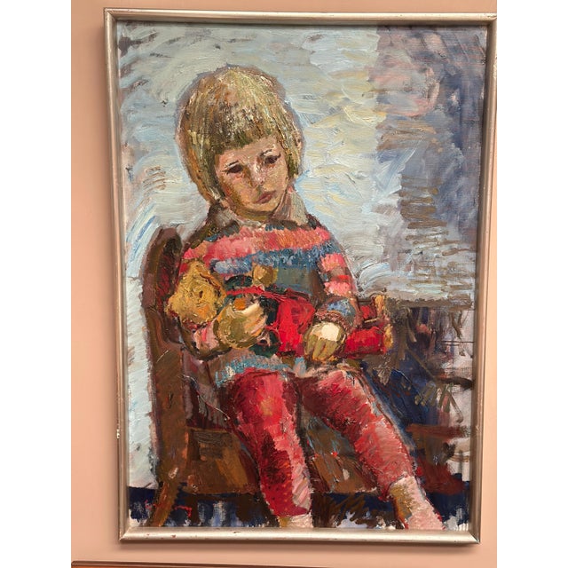 Bertil Wahlberg, Portrait of a Child, 1950s, Oil on Canvas, Framed For Sale - Image 13 of 18