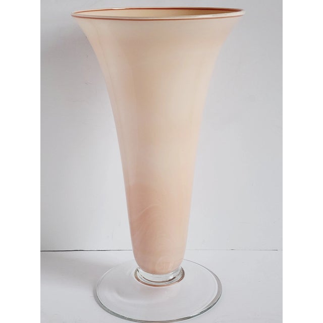 1980s Vintage Cenedese Vetri Murano Glass Nude Pink Vase For Sale - Image 5 of 9