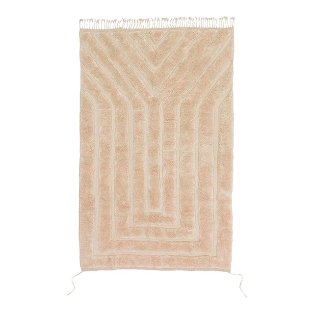 Premium Hand-Knotted Moroccan Wool Rug | 8'3" X 5'5" | One of a Kind For Sale