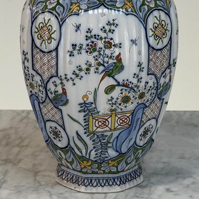 Set of Three Antique Boch Frères Keramis Hand-Painted Lidded Vases For Sale - Image 10 of 18