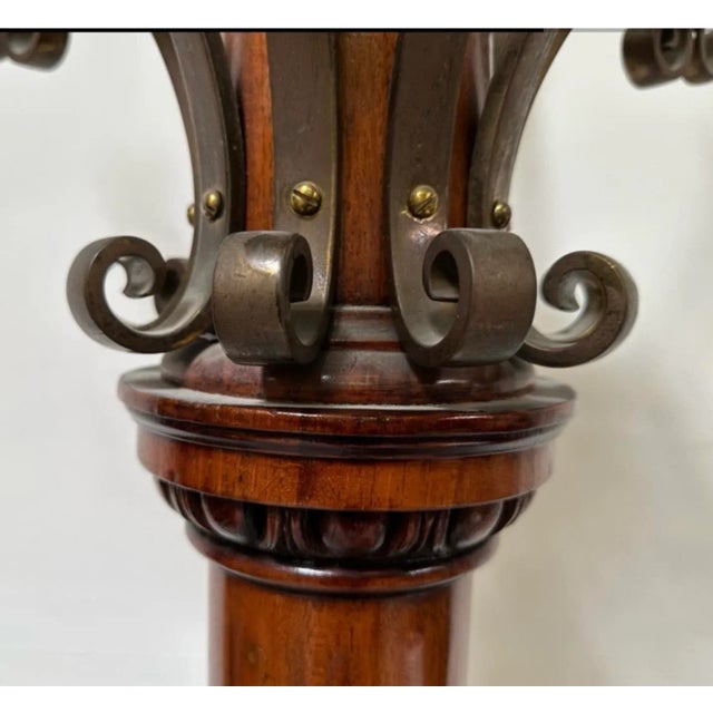 Wood Antique Mahogany Carved Wooden Claw Footed Coat Rack From Mission Inn in Riverside For Sale - Image 7 of 10