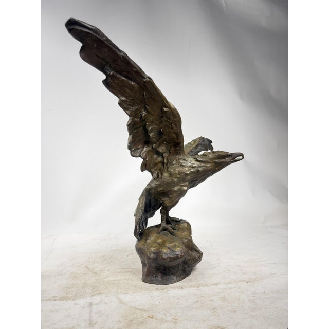 Statue Depicting an Eagle with Open Wings, 1890s-1910s, Bronze For Sale - Image 11 of 13