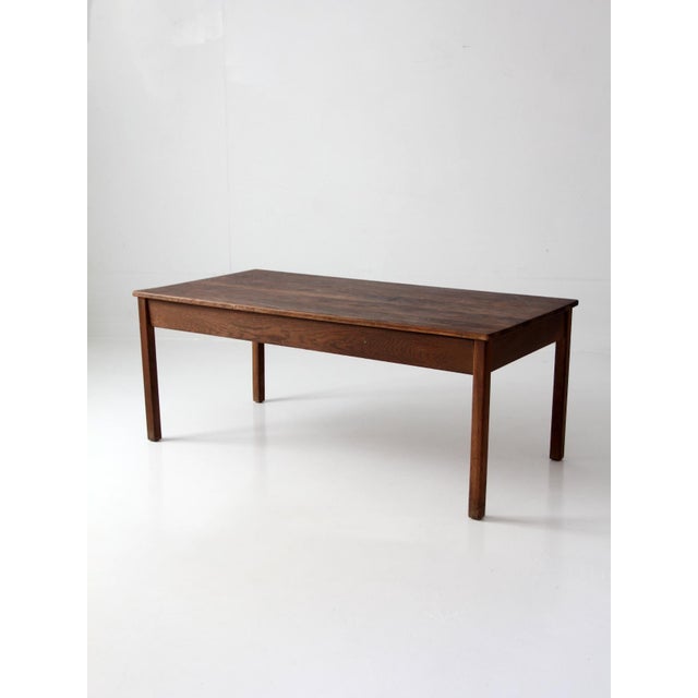 Antique Oak Schoolhouse Work Table For Sale - Image 16 of 18