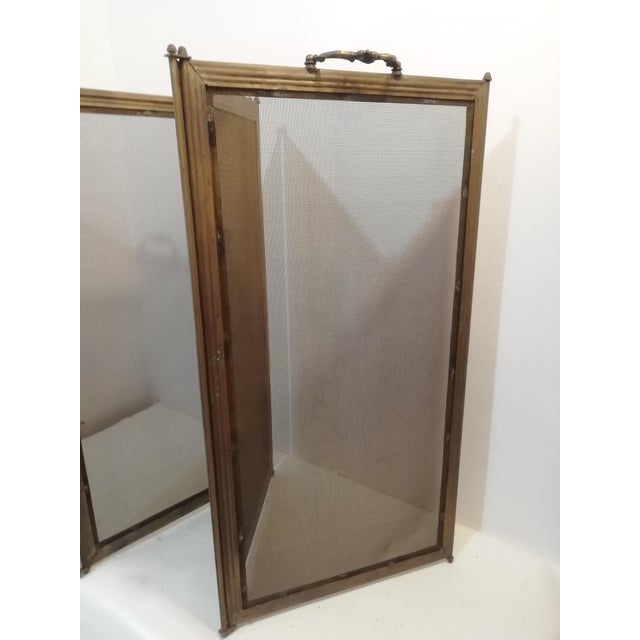 1940s Large Brass Fireplace Spark Guard, Italy, 1930s For Sale - Image 5 of 9