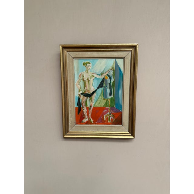 Original Vintage French Oil on Canvas – “Mannequin” by Michel Patrix (1917-1973) – Signed – Framed – 37 × 46 cm (14.6" ×...