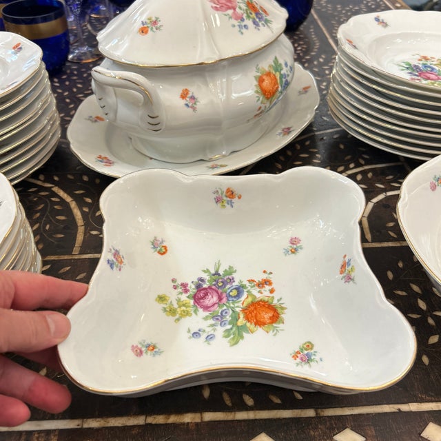 Meissen Porcelain Meissen Porcelain Dish Set Service for 10 With Serving Dishes For Sale - Image 4 of 12