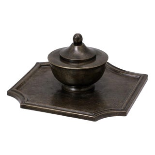 Swedish Art Deco Bronze Inkwell from GAB, Sweden, 1930s For Sale