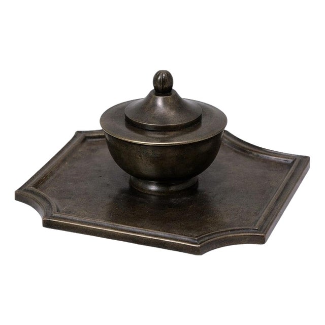 Swedish Art Deco Bronze Inkwell from GAB, Sweden, 1930s For Sale