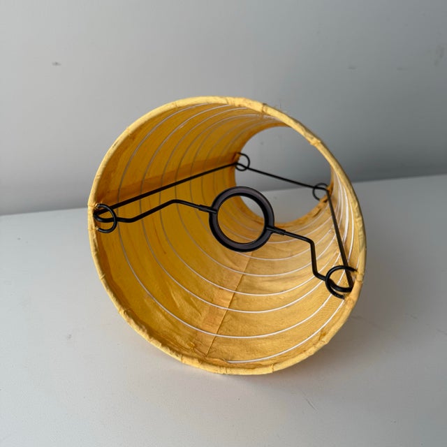 1990s 1990s Italian Style Yellow Silk Shade Skinny Lamp For Sale - Image 5 of 8