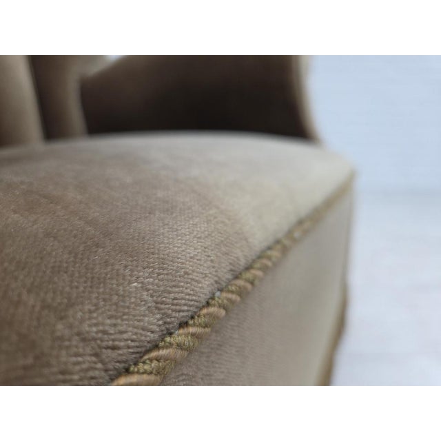 Danish Relax Armchair in Dark Green Velour and Ash, 1960s For Sale - Image 4 of 18