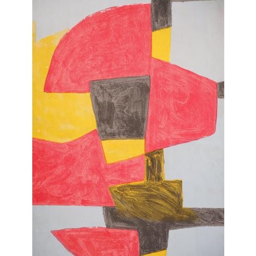 Serge Poliakoff, Red, Yellow and Black Composition, Lithograph Poster For Sale - Image 4 of 5