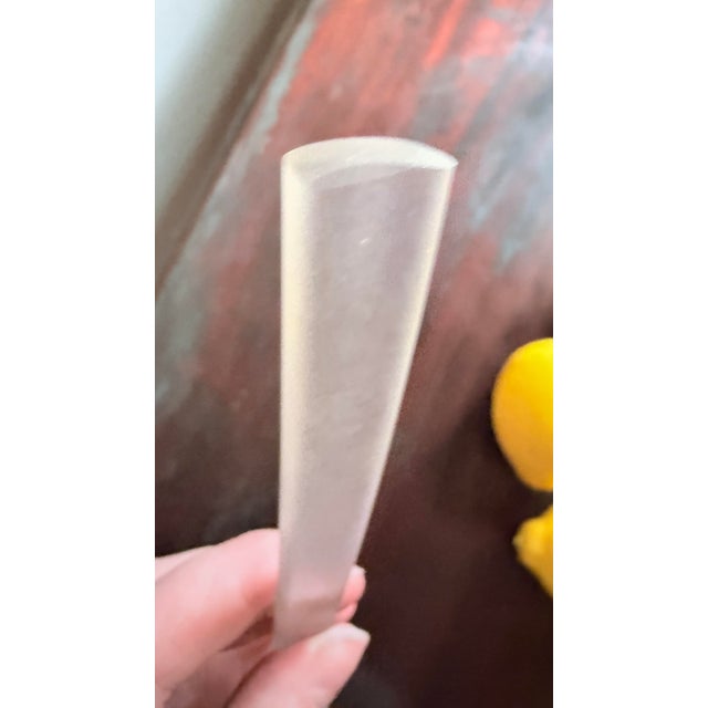 Vintage Postmodern Glass Punch Bowl Set With Frosted Accents, Handles, and Ladle - 10pcs For Sale - Image 15 of 16