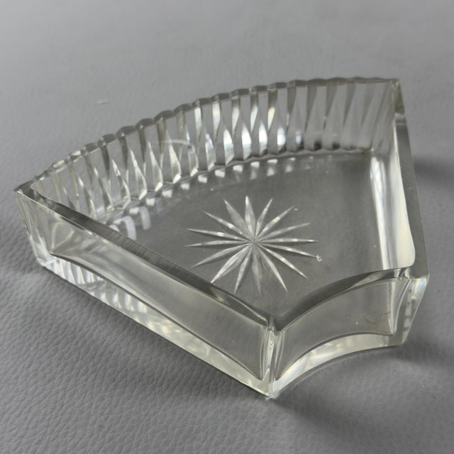 Vintage Cut Crystal and Silver Plated Appetizer Tray, 1960s For Sale - Image 7 of 12