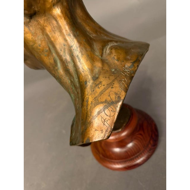 19th-Century Bronze Bust Signed A. Q. Harise, Circa 1840 For Sale - Image 15 of 15
