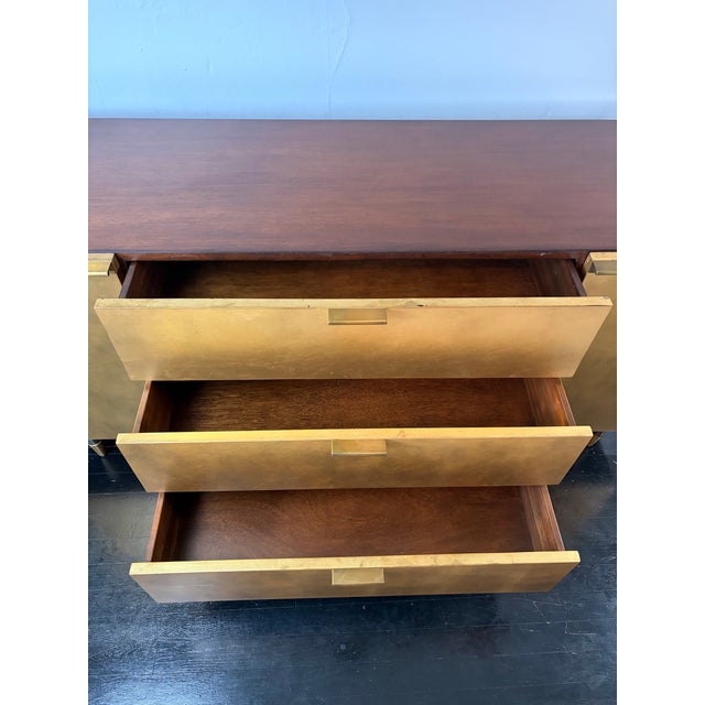 1960s Mid-Century Modern Aurum-Finished Solid Wood Media Credenza For Sale - Image 9 of 15