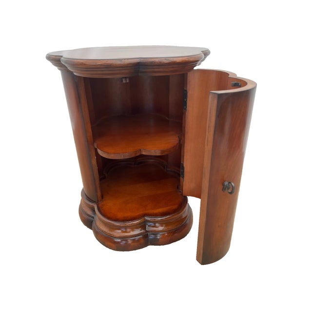 Gorgeous Vintage Art Deco Style round Table, Solid Walnut Nightstand Cabinet with Shelf, Made by Seven Seas by Hooker...