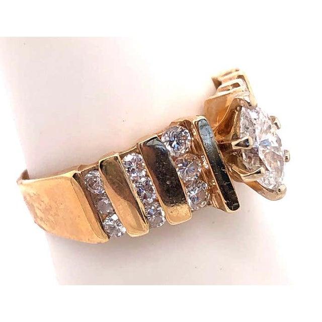14 Karat Yellow Gold Engagement Ring 1.50 Total Diamond Weight, Size 6.75 For Sale - Image 4 of 8