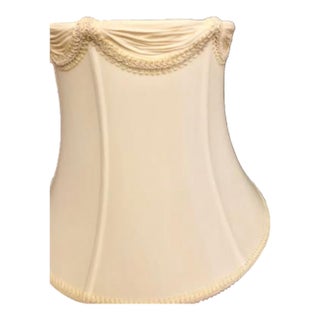 Draped Silk Bell Lamp Shade W/ Gimp For Sale