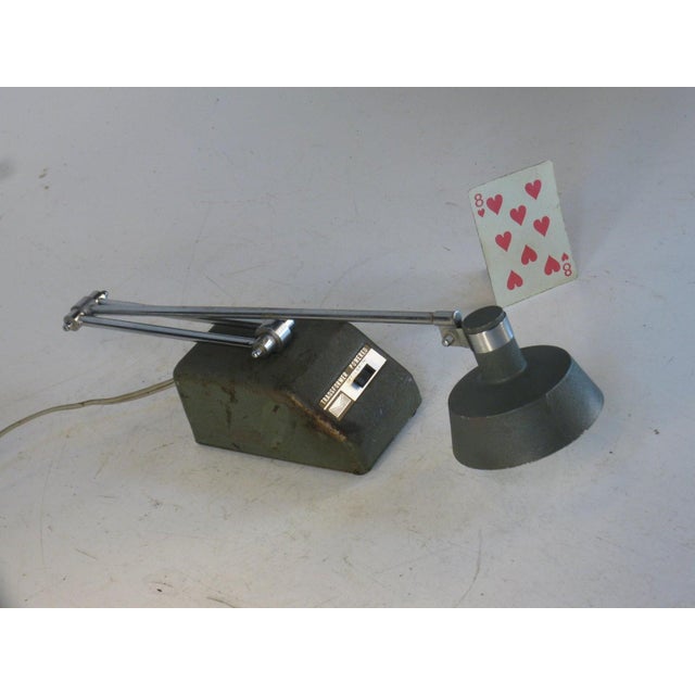 Mid 20th Century Drafting Desk Lamp Vintage Steampunk Small Working For Sale - Image 6 of 12