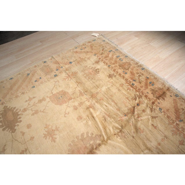 8x11 Peshawar Hand Knotted Wool Rug, Gold and Rust Oushak Design For Sale - Image 9 of 14