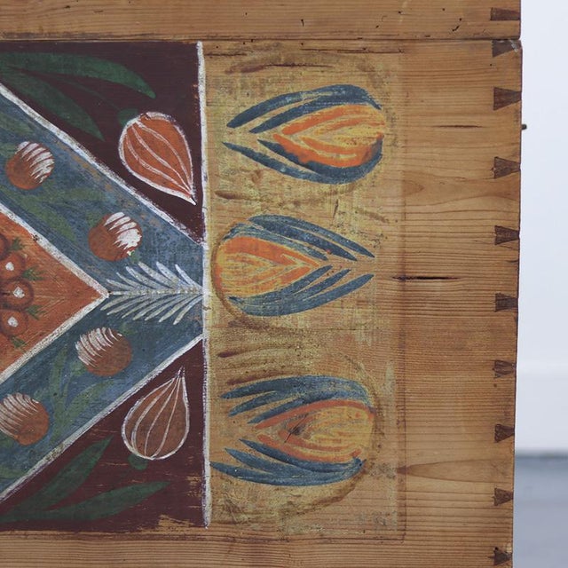 Swedish Painted Rustic Farmhouse Chest For Sale - Image 4 of 10