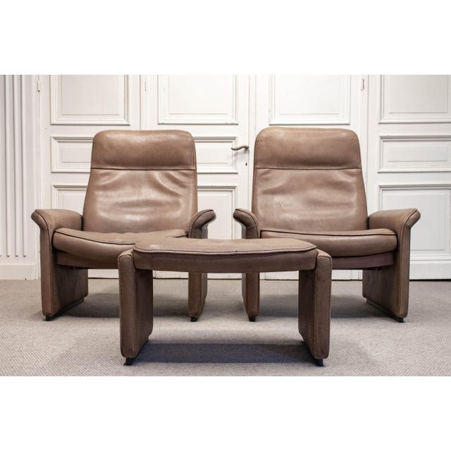 Lounge Chairs with Ottoman from de Sede, Switzerland, 1960s, Set of 3 For Sale - Image 11 of 16