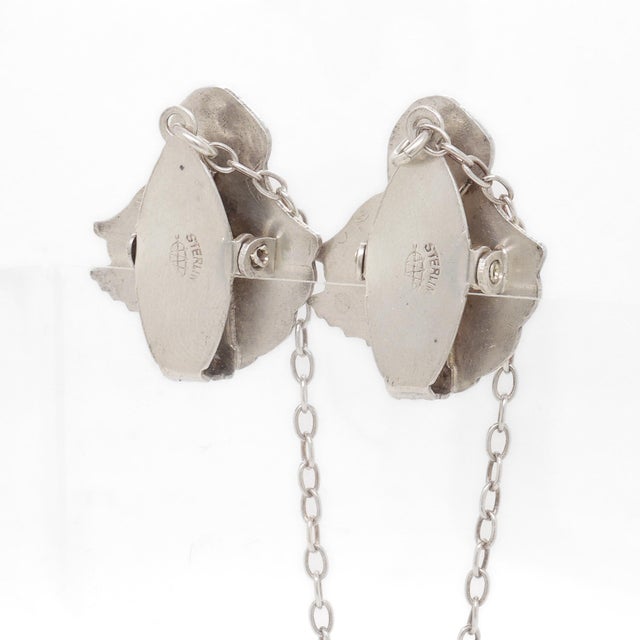 Antique Edwardian Webster Sterling Silver Figural Duck Child's Bib Holder - a Pair For Sale - Image 10 of 14